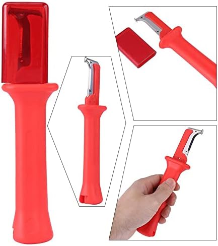 Faca de faca de cabo Tripping Stripper Cutter Electrical Isoled Free Stripper Cutter de mão com tampa vermelha - Desmontando a faca de cabo portátil 18cm / 7.09 polegadas