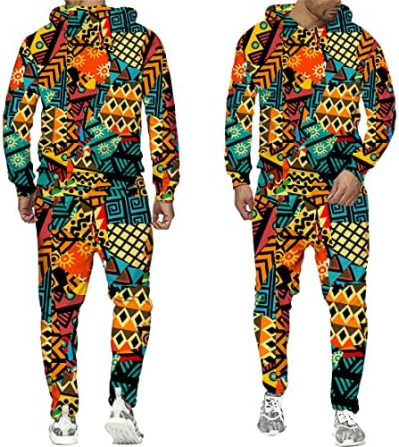 Men Graphic Hoodie calça ternos de roupas de rua roupas de trajes com capuz de trajes de traje para calças de calças