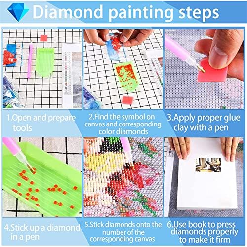 5D Kits de pintura de diamante, arte de diamante para adultos para crianças iniciantes, broca completa redonda/quadrada DIY