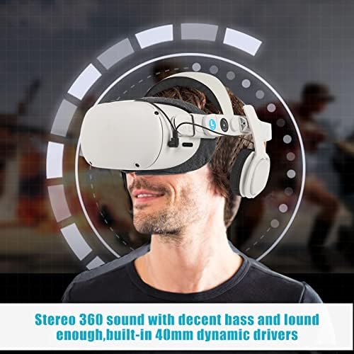 Substituição para Meta Quest 2/Oculus Quest 2 Elite Strap-Premium Deluxe Audio Strap-aprimorou a experiência de áudio, conforto e conveniência