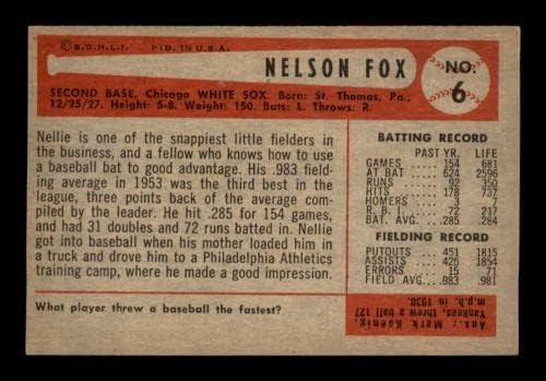 6 Nellie Fox Hof - 1954 Cartões de beisebol Bowman Classificados Exmt - Baseball Slabbed Rookie Cards