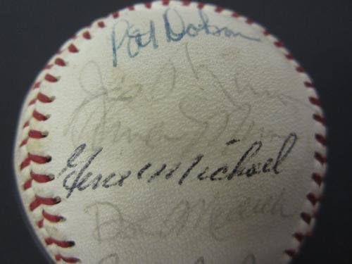 1974 New York Yankees Thurman Munson Team assinou beisebol 15+ assinaturas PSA COA - Bolalls autografados