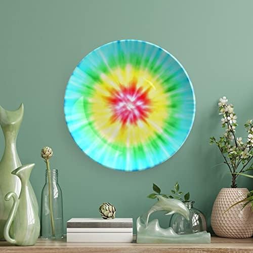 Placa decorativa de cerâmica realista de tie-dye com exibição Stand pendurada no aniversário personalizada casamento presente festivo para casal os pais dele seu marido