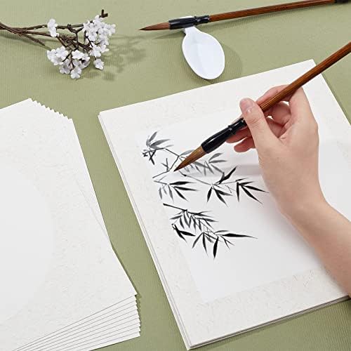 PH Pandahall 20 folhas de papel shikishi pré-montadas, papel de caligrafia chinesa de papel Xuan