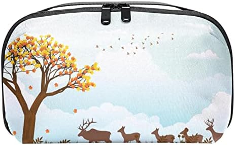 Linda bolsa de maquiagem da paisagem de outono para bolsa de organizador de viagens portátil para bolsa de beleza
