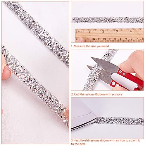 Gorgecraft 3yards 1cm Ripbon Ribbon Sparkling Glitter Resin Hotfix Rhinestone Bling Roll Banding Belra Wrap Arts Artes