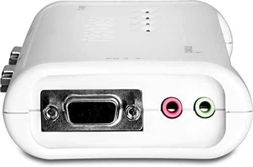 TrendNet 4 porta KVM Switch e kit de cabo com áudio, gerencie 4 computadores, interruptor USB, Windows, Linux, Scan Auto, plug and play, Hot Plugable, 2048 x 1536 VGA Resolution, White, TK-409K