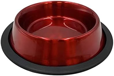 Danner Manufacturing, Inc. Aço inoxidável, Anti-Skid Pet Bowl, vermelho vermelho, 8 onças.