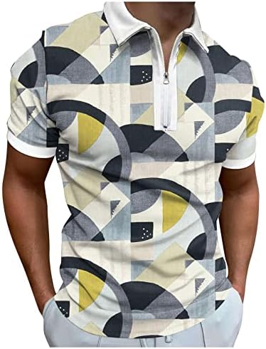 2023 Novo masculino Summer Digital 3D Impressão Fashion Poster de lapela Zipper curta camisa de camisa de camisa Top Top Blouse