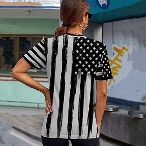 Camisas patrióticas para mulheres American Bandle Tirm shirt Summer Casual Tops