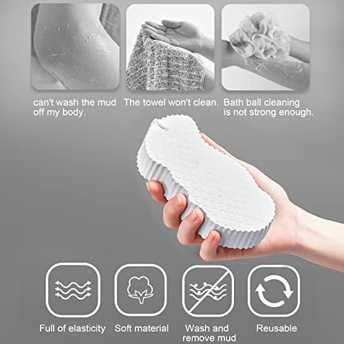 Esponja de banho de esfoliação suave Seferri, 2 PCS Body Spong Sponges para limpeza suave e remoção de pele morta