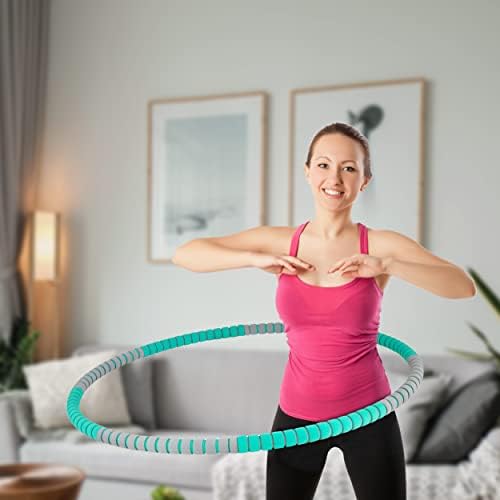 Ks Kokss ponded Hula Hoop para adultos - o núcleo e os abdominais do fitness funcionam aço inoxidável de 8 seções, equipamentos esportivos