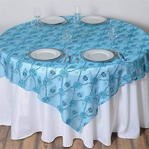 Venue de casamento Lace Reting Fashionista Style Table Overlay - 72 x 72 | Champanhe | Pacote de 1, Lay72_26_chmp