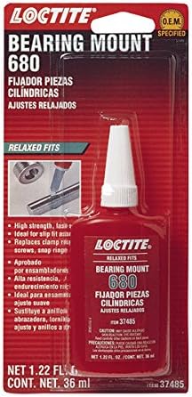 Montagem de rolamentos de alta resistência Loctite 680 para ajustes relaxados, O.E.M. Especificado, anaeróbico, alta resistência, viscosidade média, conjuntos de ajuste deslizante | 36 ml. Garrafa