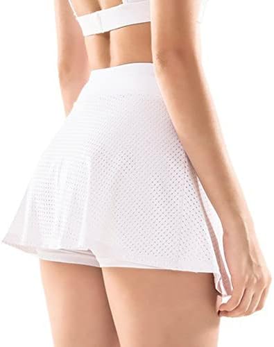 Mini saia de skatista queimada para mulheres, elásticos casuais plissados ​​com shorts saia de treino de cintura alta para ioga