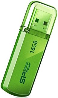 Silicone Power SP016GBUF2101V1N MEMÓRIA USB, 16GB, USB 2.0, Tipo de tampa, corpo de alumínio, verde