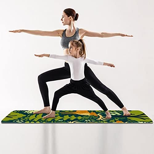 Exercício e fitness de espessura sem escorregamento 1/4 tapete de ioga com estampa de Natal de Elk Green para Yoga Pilates