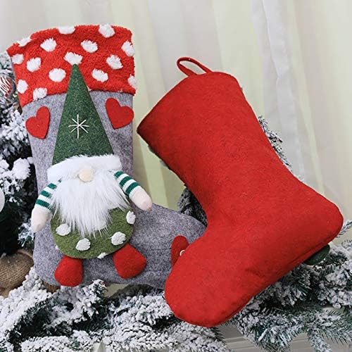 Walbest Christmas Stocking, Christmas Stocking Sock Candy Gift Saco de recipiente de pingente pendurado Ornamento