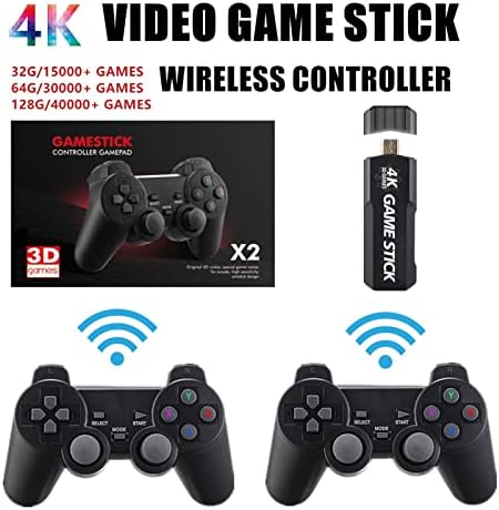 Presente Console de videogame Double Wireless Controller Game Stick 2022 Novo console de jogo retrô 4K HD 128G 40000 jogos