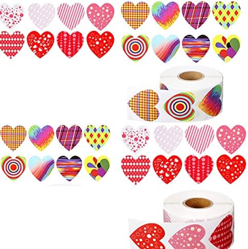 1000 PCs adesivos de rolo de coração dos namorados no dia dos namorados em forma de coração adesivos de amor de namorado decorativo