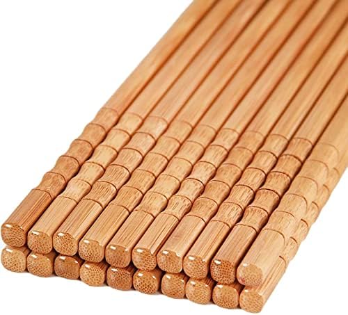 10 pares de pauzinhos de bambu, pauzinhos de madeira japonesa reutilizáveis ​​para o uso de pauzinhos portáteis