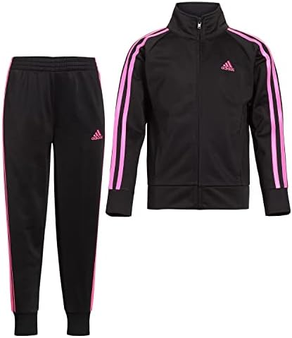 A adidas Girls Zip Front Classic Tricot Jaqueta e Joggers Set