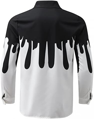 Camisa pólo para homens, camisetas masculinas de manga longa vintage botão impresso para baixo colarinho casual esportivo