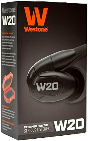 Westone Audio W20 Dune-Driver Fitphones True-Fit com cabo de áudio MMCX e cabo MFI de 3 botões com microfone, preto