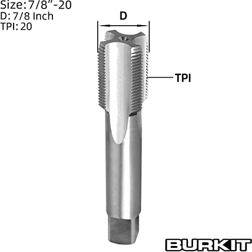 Burkit 7/8 -20 UNEF Thread Toque de mão direita, HSS 7/8 x 20 Máquina de mochila reta não ef