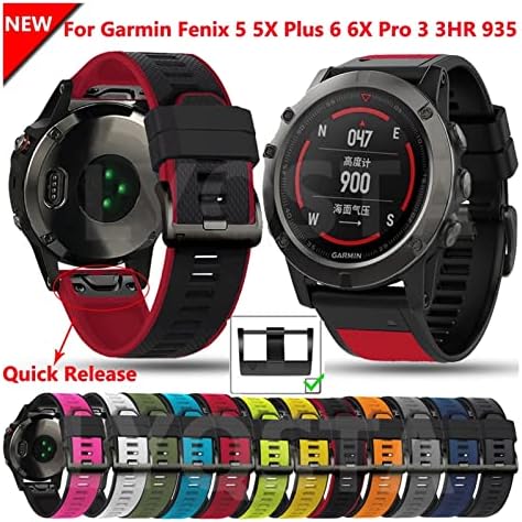 SDUTIO 26 mm 22mm Watch Watch Band para Garmin Fenix ​​6x 6 Pro 5x 5 Plus 3 HR Enduro 935 Silicone EasyFit Band