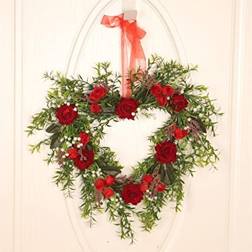 Tfiiexfl Flores de rosa artificial Wreath Wreath Wreath Door Wall Wedding Home Decoration