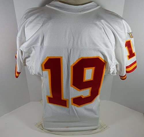 1996 Kansas City Chiefs 19 Jogo emitiu White Jersey 42 DP16384 - Jerseys de Jerseys usados ​​na NFL não assinada