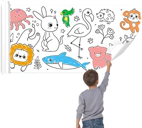 Rolo de desenho infantil, papel de desenho para crianças, 118 × 11,8 Pintura DIY Desenho de papel de preenchimento, rolo