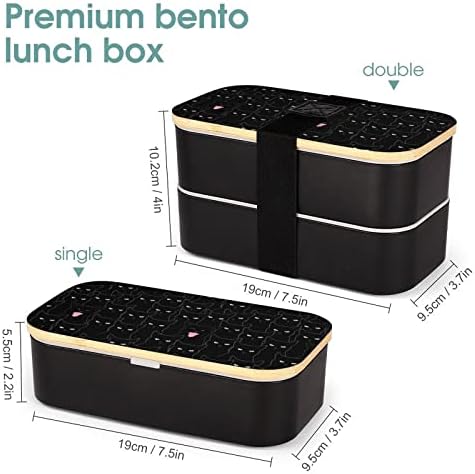 Black Cat Bento lancheira BENTO BENTO CAIXA RECIMENTOS DE ALIMENTOS COM 2 COMPARTINTOS PARA PICNIC ADIFICADO DE TRABALHO