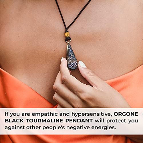 Purificação do corpo emocional Black Tourmaline Orgone Crystal Tear Pinging Pingente para fortalecer o sistema imunológico - engolir energia negativa - positividade