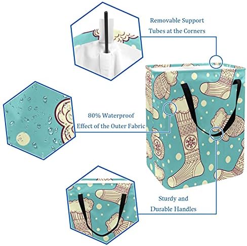 meias desenhadas à mão, cesta de lavanderia grande cesta organizadora de roupas cestas dobráveis ​​cesto de roupa