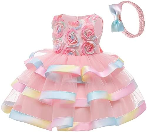 Kantenia 2-7t criança meninas meninas coloridas vestidos tutu vestidos em camadas de festa vestido de casamento vestido