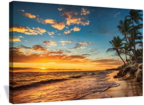 Cartazes Premium Praia Sunset Canvas Wall Art - Grande 16 ”x 24”