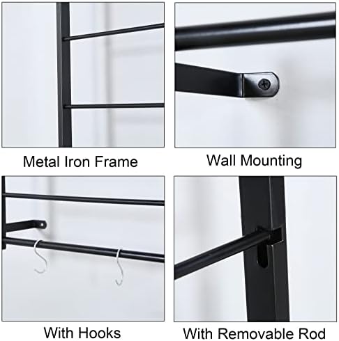 Organizador de racks de montagem de parede para fita/papel de embrulho, suporte de armazenamento de artesanato de metal para rolo