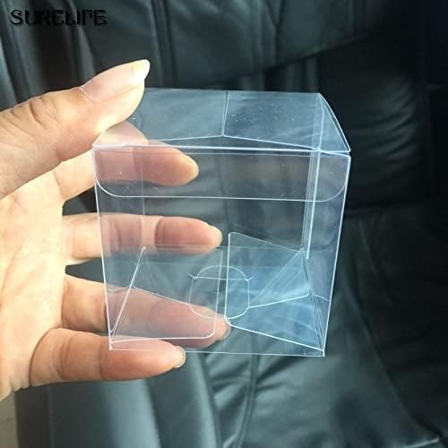 50 peças/lote caixas de presente quadrado de PVC Favoram Candy Packing Box Box Transparent Event Cocolate Sacos de chocolate 6x6x6cm