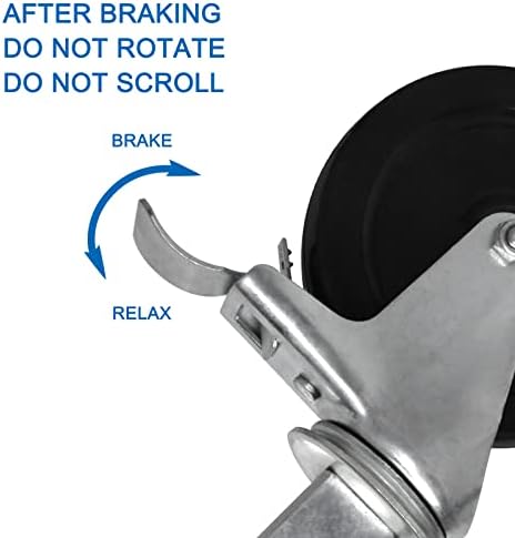 Rodas de andaimes de 5 polegadas de 5 polegadas, rodas de andaimes de 4 pacote de 4 pacote com freios duplos de travamento,