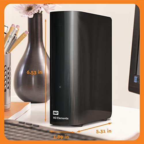 WD 14TB Elements Desktop Drive rígido HDD e 5TB Elementos portáteis disco rígido externo HDD, USB 3.0, compatível com PC, Mac, PS4 e Xbox - WDBU6Y0050BBK -WESN