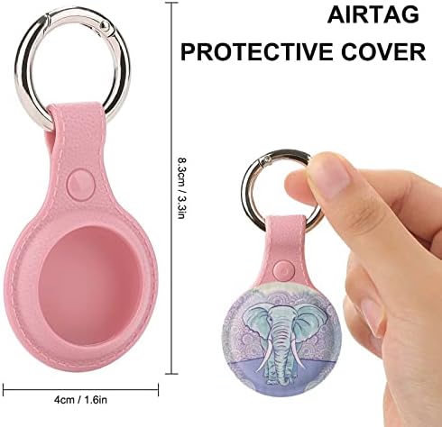 Case de proteção de elefante em aquarela para ar Airtags com os principais acessórios do suporte da capa do rastreador de anel