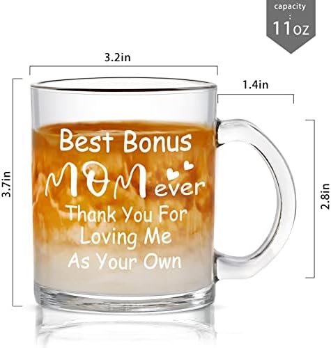 Presentes do Dia das Mães da Dazlute para madrasta, melhor mãe de bônus Ever Clear Coffee caneca para madrão mamãe bônus