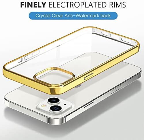 MILPROX Compatível para iPhone 14 Clear Case, Capa transparente de cristal Cascado de para -choque à prova de choque