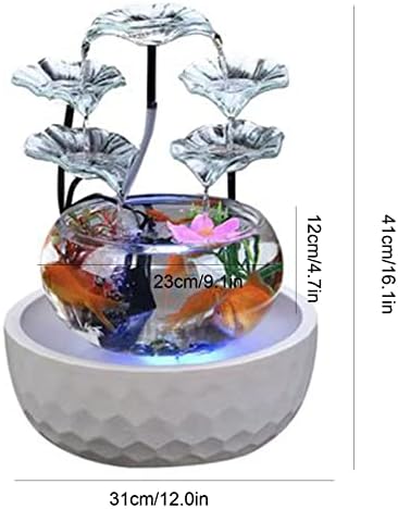Fish Bowl Kit Base de cerâmica de peixe de vidro com bomba e decoração tanque de peixe tanque de peixe pequeno tanque de