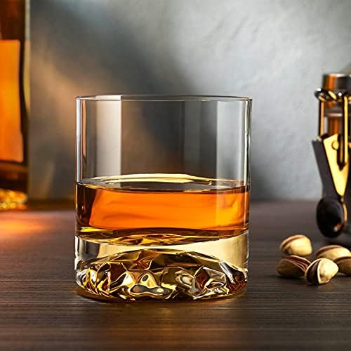 Nudeglass Club Large Crystal Whisky Glasses, 8,4fl Oz, conjunto de 4, uísque premium, perfeito para o dia dos pais, festa, bares, restaurantes