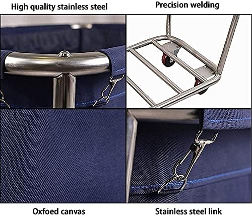 Maryaz Movable Trolleys Rapazina cesto cesto de lavanderia carrinho de lençóis com carrinho de coleta de lavanderia de limpeza