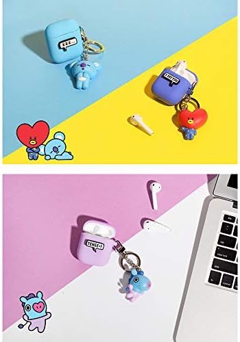 BT21 Novo mercadoria oficial - Apple AirPods Figura Caso de silicone com figuras de chaveiro de chaveiro