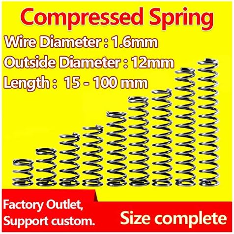 Máquinas de brinquedo Substituição Retorno Retorno Compressão Spring Pressão Release da mola Diâmetro da mola de 1,6 mm / diâmetro